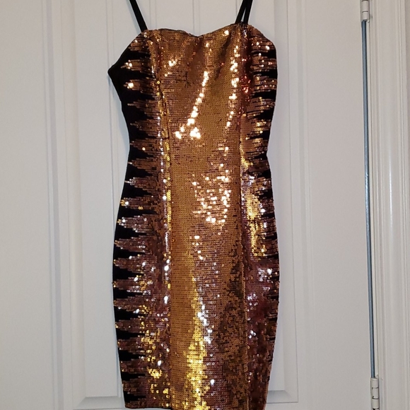 sexy black and gold dress